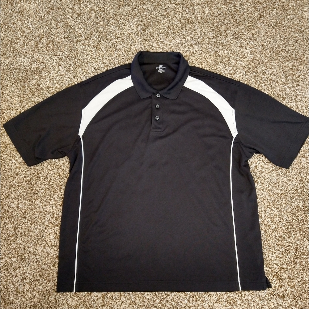 Dockers Men's Golf Polo Short Sleeve Shirt Black Size XL